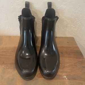 Lauren Ralph Lauren Women’s Solid Black Raining Booties Size: 8
